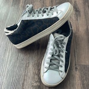 Womens P448 Glitter Cheetah Sneakers